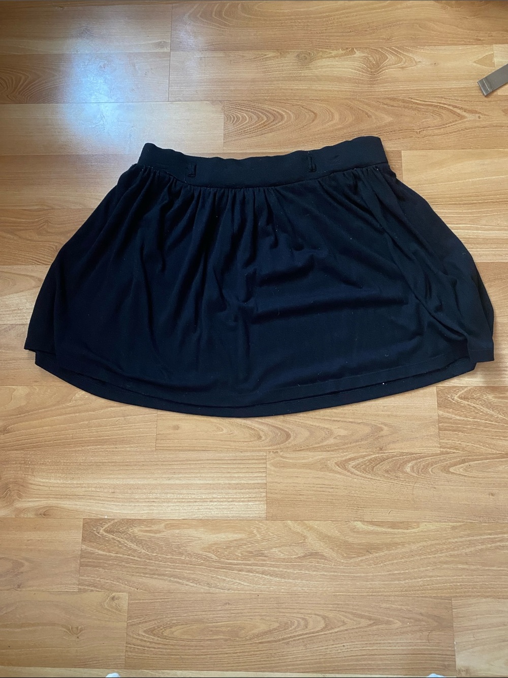 Grane Black Mini Skirt with Gathered Waist